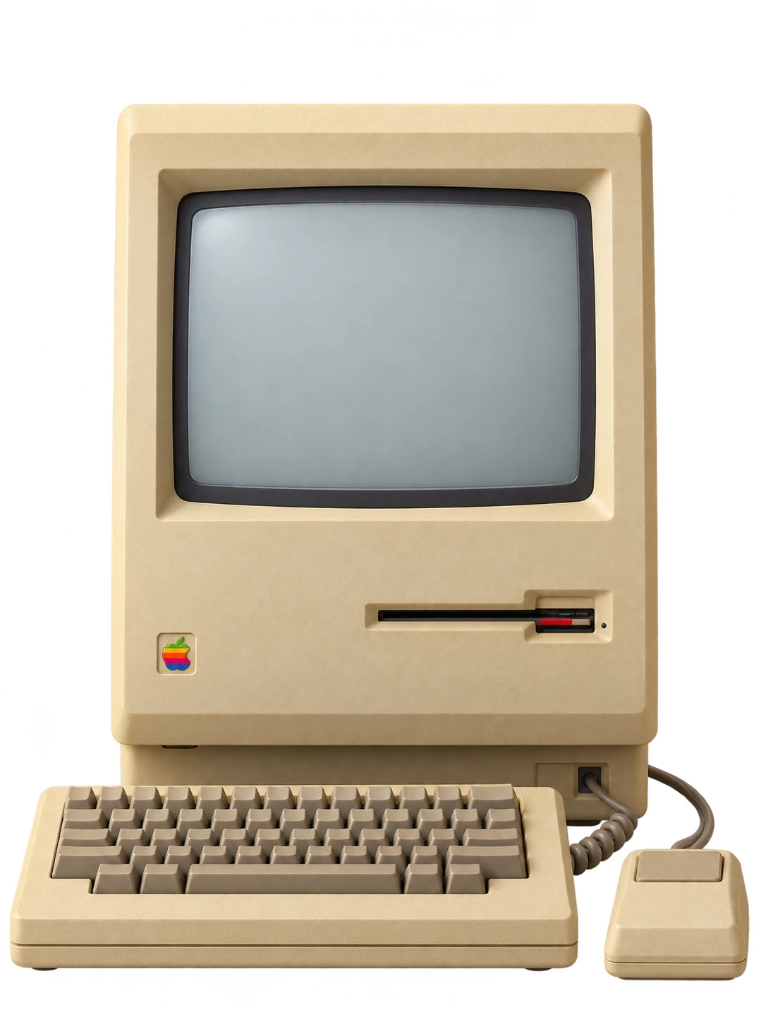 Vintage Apple Macintosh with keyboard and mouse
