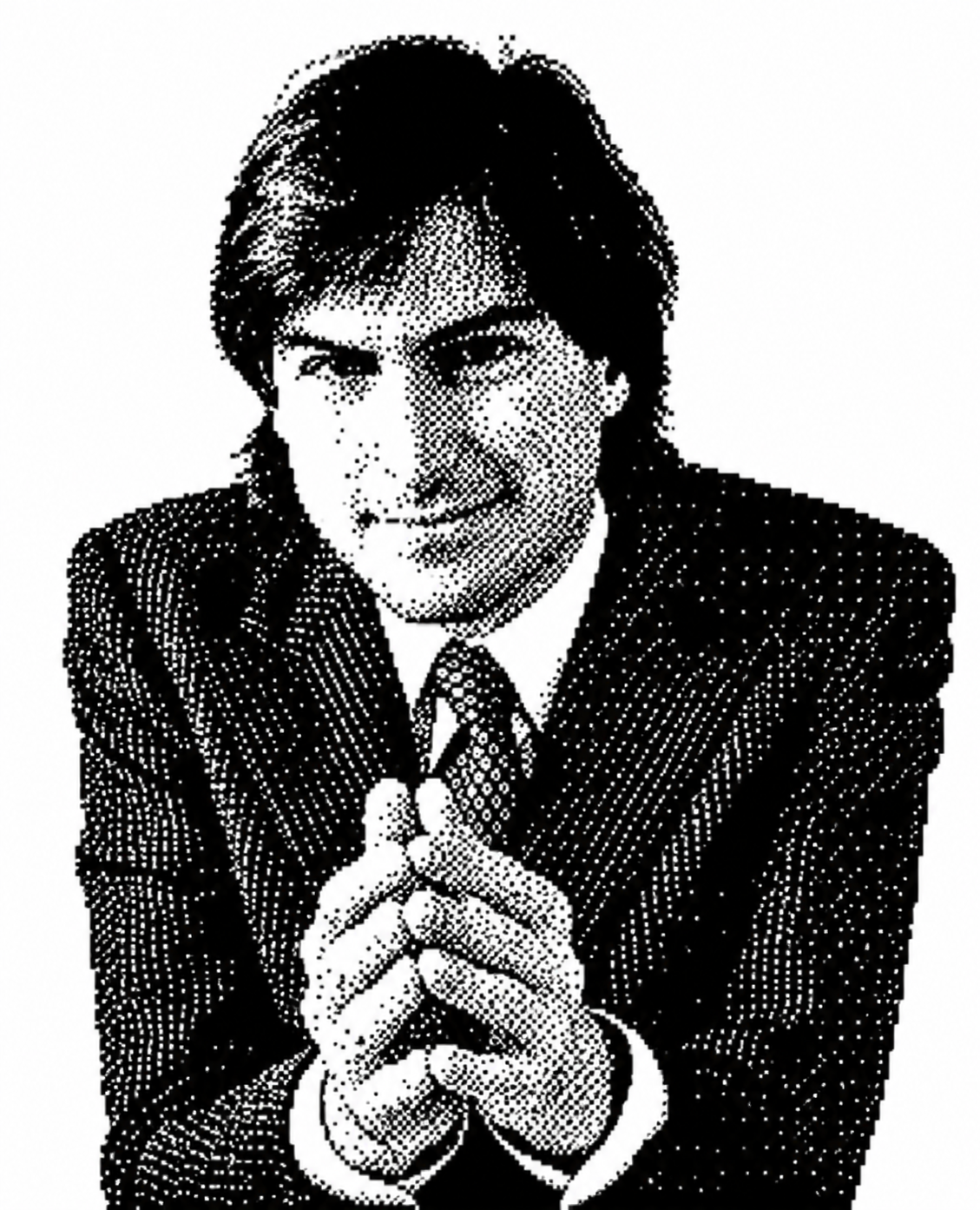 Pixel-art illustration of young Steve Jobs